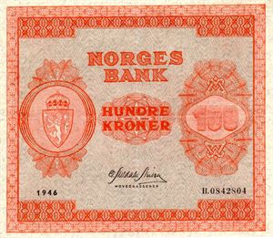 100 kroner 1946 B ex. OMG 6.5.2013