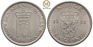 1 krone 1953 Haakon VII. Kv.0