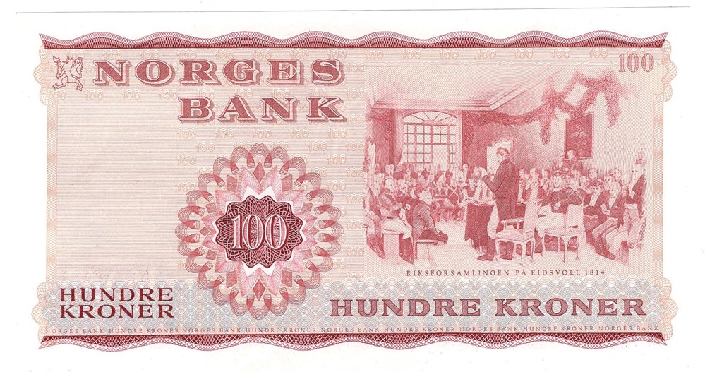 100 kroner 1970 Z.5144775. 5-million erstatningsseddel. Kv.0/01