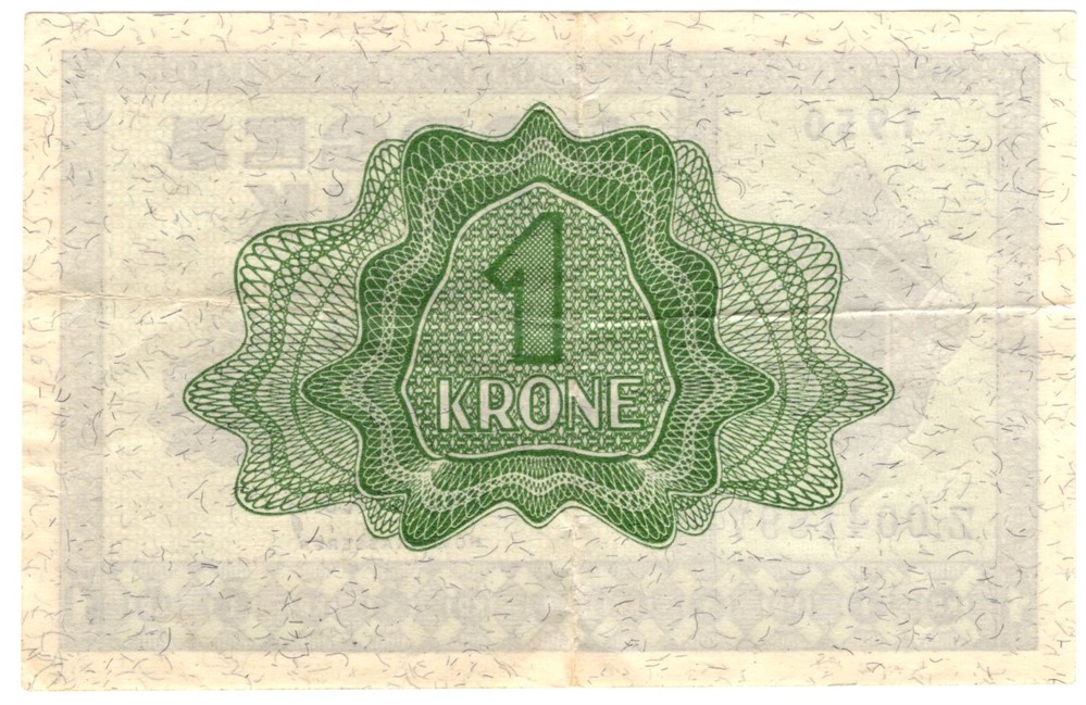 1 krone 1950 Z.0041897 Erstatningsseddel. Ukjent eksemplar. Pen kvalitet. Kv.1+