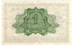 1 krone 1950 Z.0041897 Erstatningsseddel. Ukjent eksemplar. Pen kvalitet. Kv.1+
