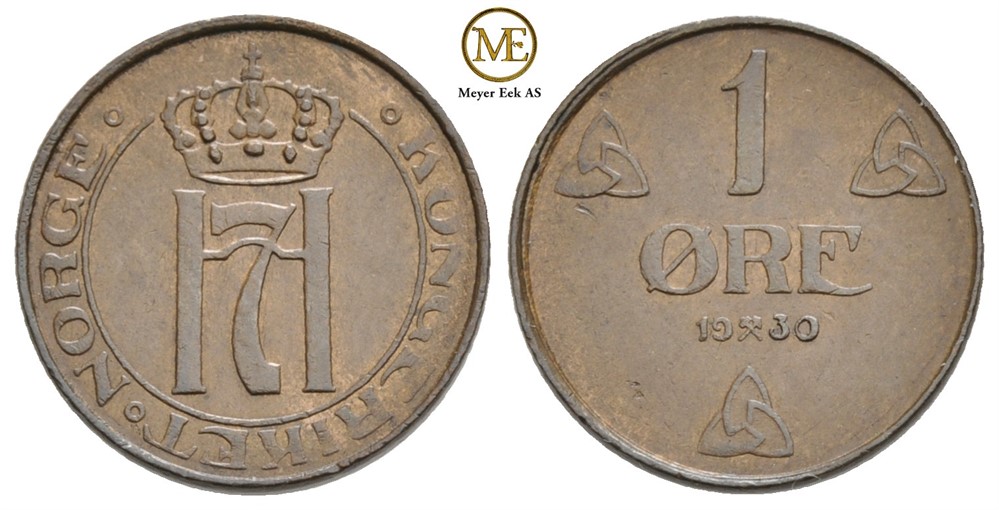 1 øre 1930 Haakon VII. Kv.0/01