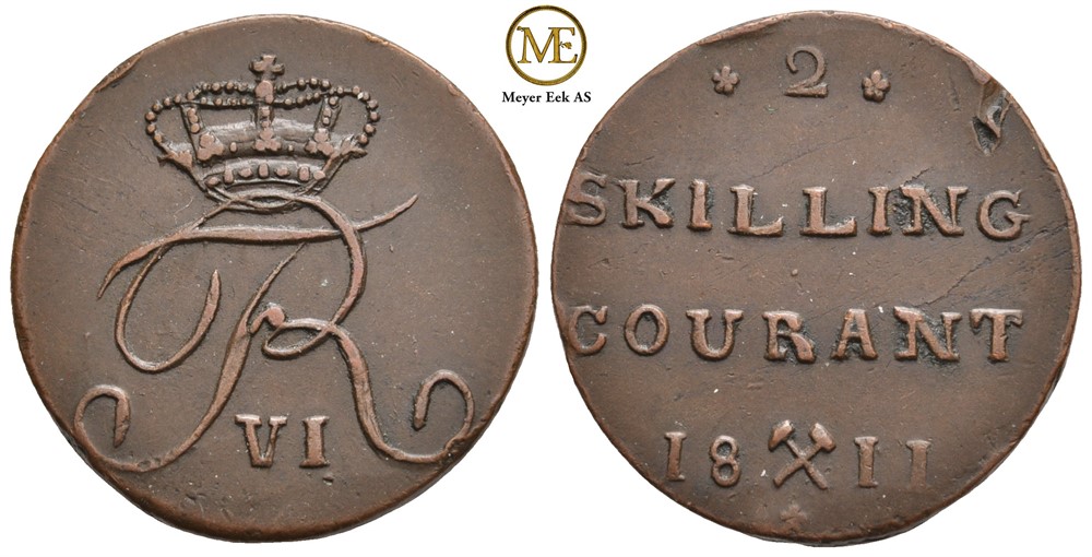 2 skilling 1811 Frederik VI. NMD.6. Kv.01