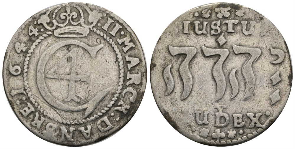 2 mark 1644 Christian IV. Kv.1