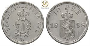 10 øre 1898 Oscar II. Kv.0