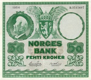 50 kroner 1954 B Jahn/Torp