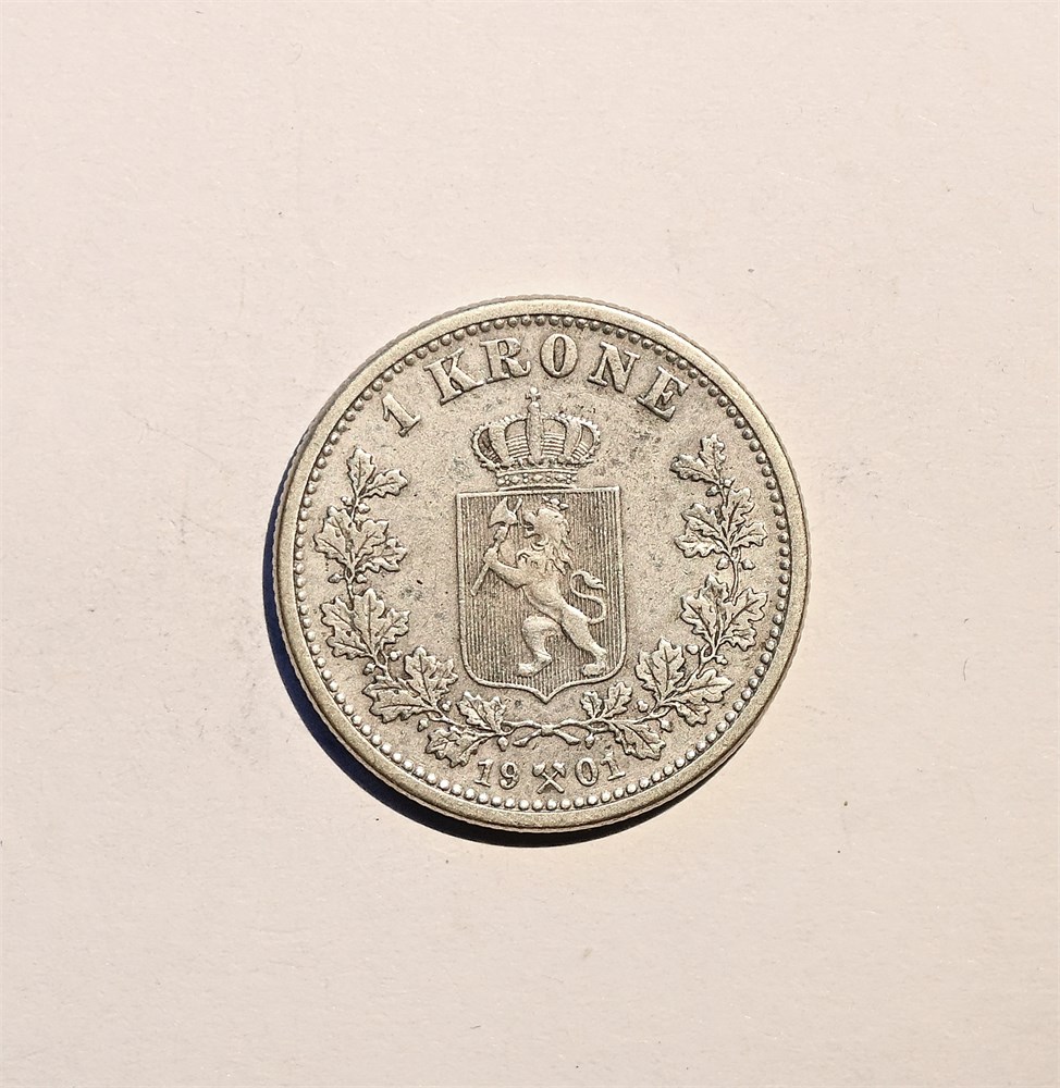 Norge 1 krone 1901 kv 1/1+