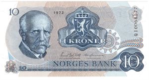 10 kroner 1972 QI. Erstatningsseddel. Kv.0