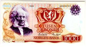 1000 kroner 1980 A Kv.0