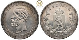 2 kroner 1878 Oscar II. Kv.01