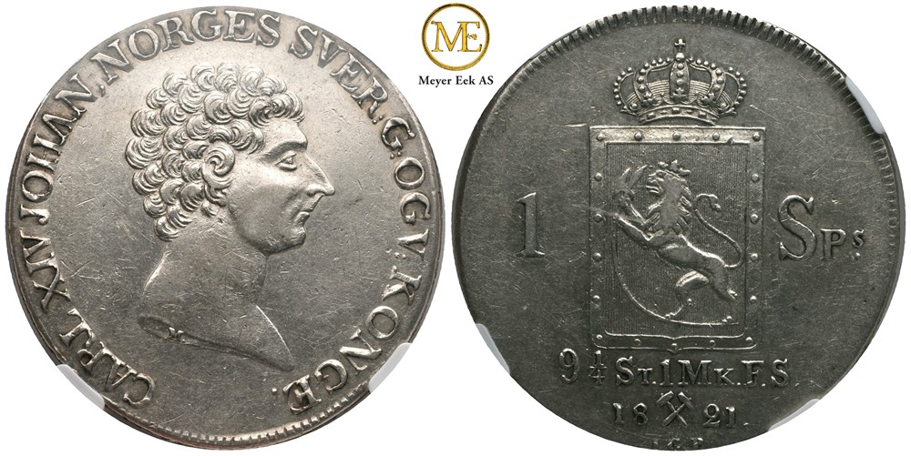 Speciedaler 1821 Carl XIV Johan. Kv.01