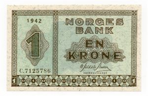 1 krone 1942 C ex. Germeten 27.11.17