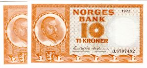 10 kroner 1972 J og 1973 N Kv.0
