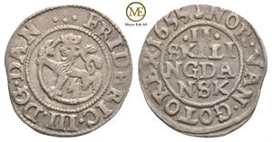 2 skilling 1655 Frederik III. Kv.1+