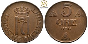 5 øre 1923 Haakon VII. Kv.0/01