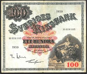 Sverige 100kr 1959 kv. 1-