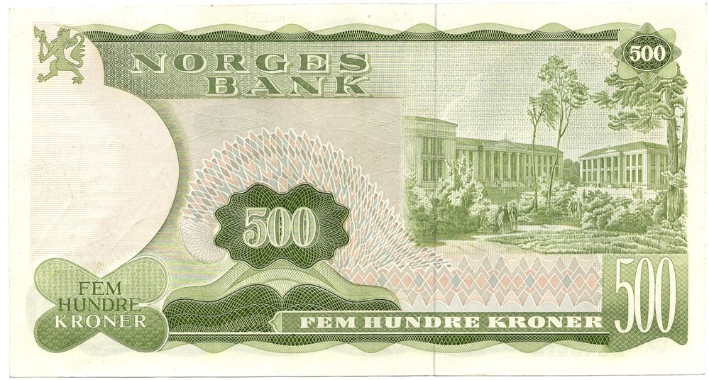 500 kroner 1985 Z.0091780 erstatningsseddel. Kv.01