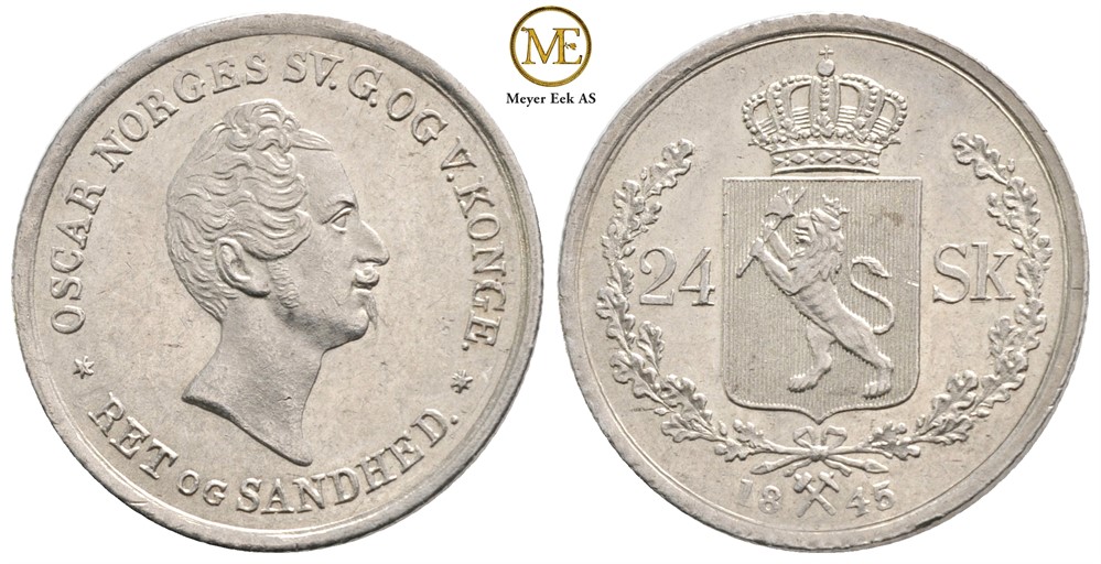 24 skilling 1845 Oscar I. Kv.0/01