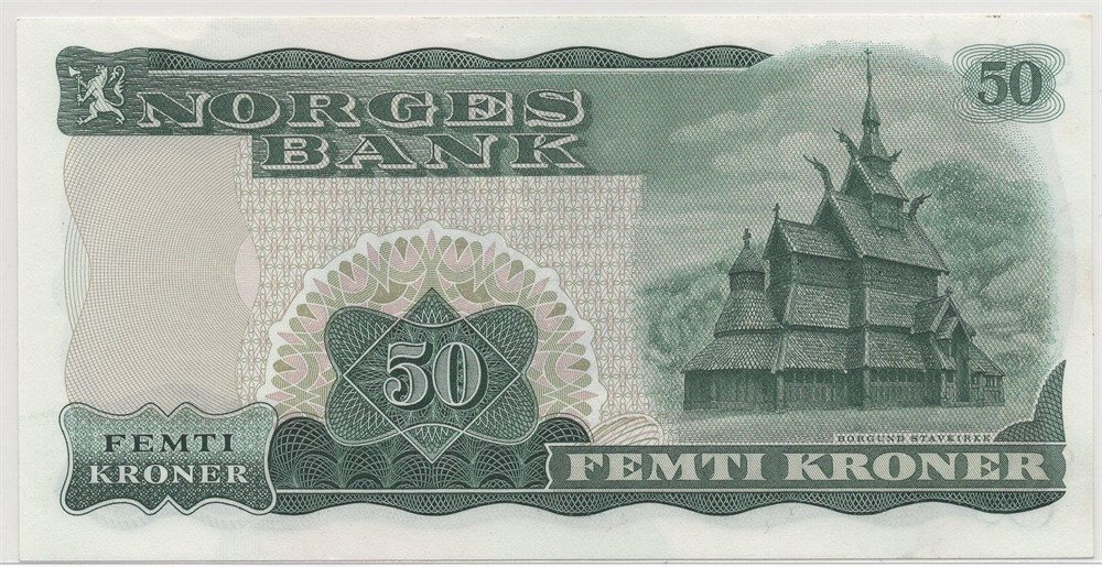 50 kroner 1967 X. Erstatningsseddel. Kv.0