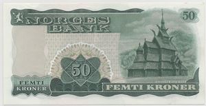 50 kroner 1967 X. Erstatningsseddel. Kv.0