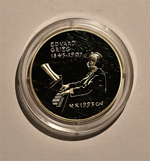 Norge 1500 kroner Edvard Grieg 1993 kv. Proof