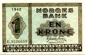 1 krone 1942 E Kv.0