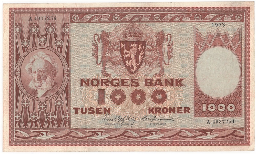 1000 kroner 1973 A.4937254. Kv.1+