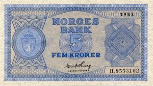 5 kroner 1952 H ex. Skanfil 14.7.17