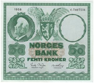 50 kroner 1958 C.7467531. Kv.1+