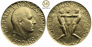 1500 kroner 2001. Nobels Fredspris 100 år. Proof