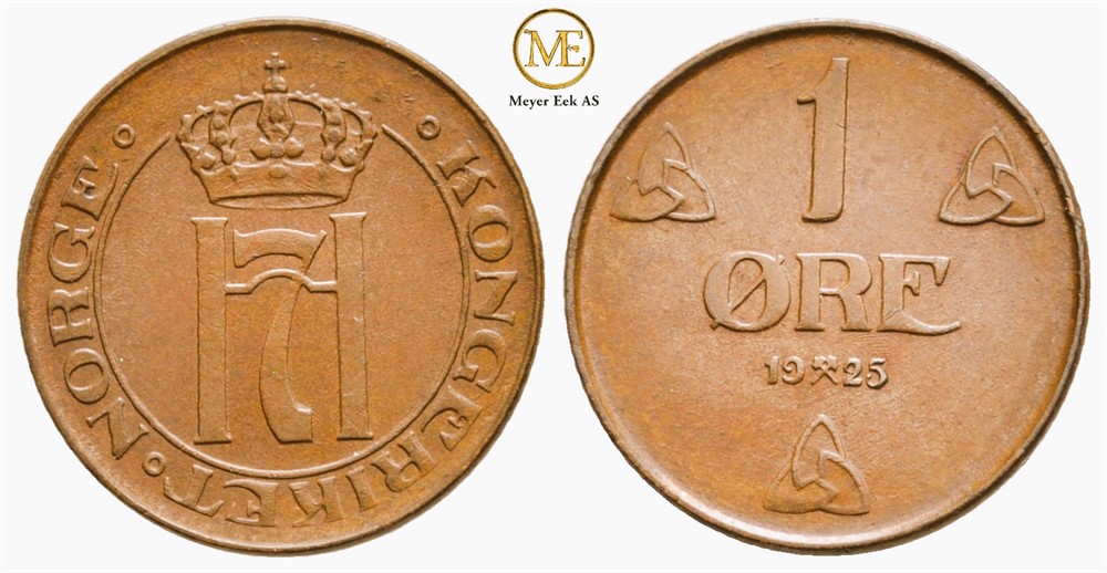 1 øre 1925 Haakon VII. Kv.0