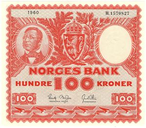 100 kroner 1960 H.1570827. Kv.0