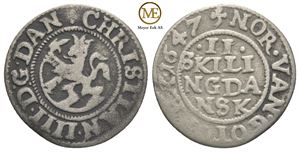 2 skilling 1647 Christian IV. Kv.1