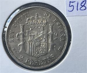 Spania 2 pesetas 1882 (82) Kv.1+