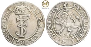 2 mark 1663 Frederik III. Kv.1/1+