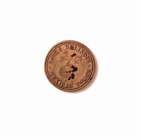 Dansk Vest India 3 cent token  1887 - 1890 kv. 1