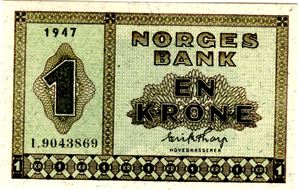 1 krone 1947 I Kv.0