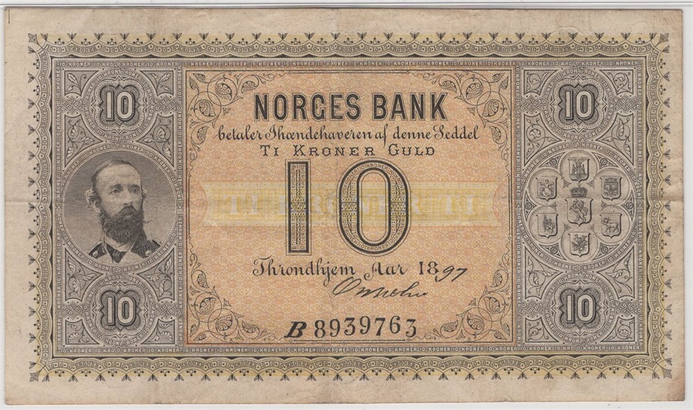 10 kroner 1897 B.8939764. RR. Kv.1