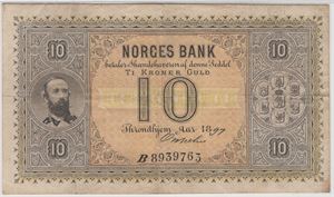 10 kroner 1897 B.8939764. RR. Kv.1
