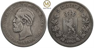 2 kroner 1888 Oscar II. Kv.1