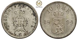 10 øre 1894 Oscar II. Kv.0