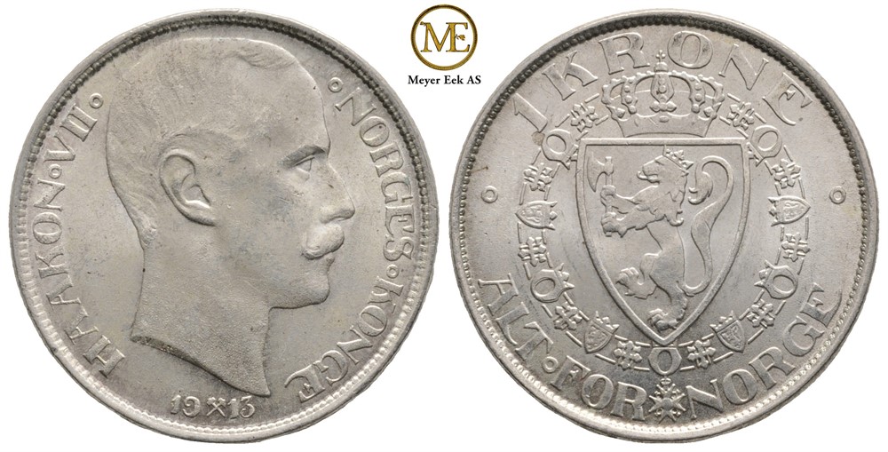 1 krone 1913 Haakon VII. Kv.0