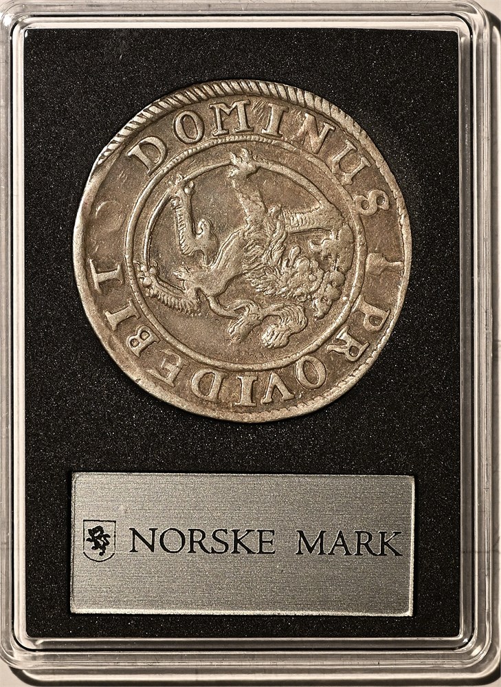 Norge 2 mark 1653 kv. 1+