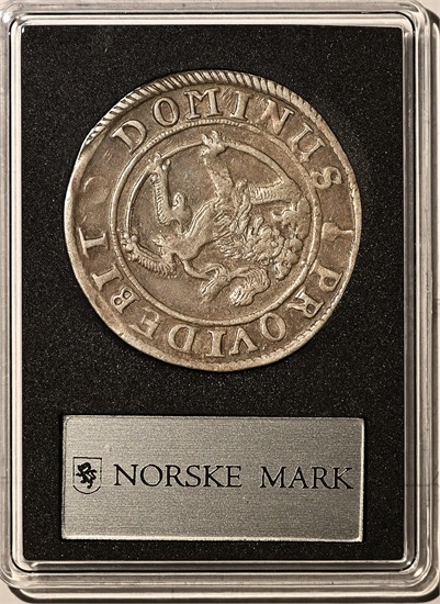 Norge 2 mark 1653 kv. 1+