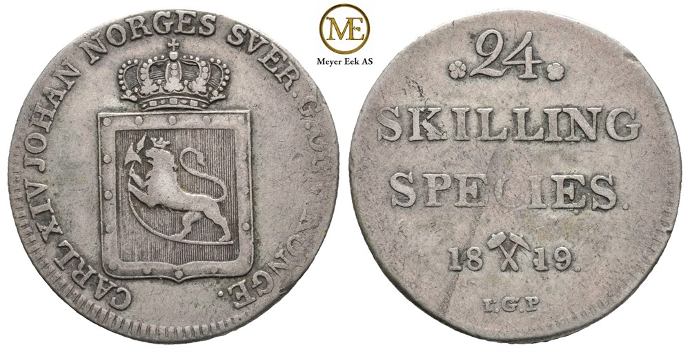 24 skilling 1819 Carl XIV Johan. Kv.1+