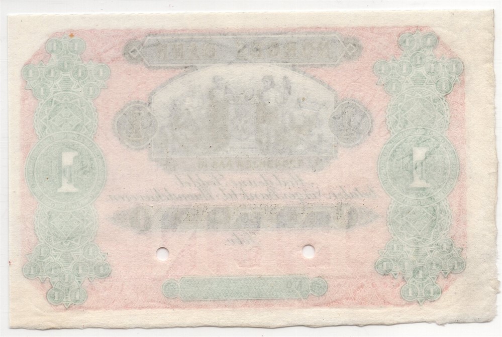 1 Speciedaler 1865-76 Specimen. Prøveseddel. Kv.0/01