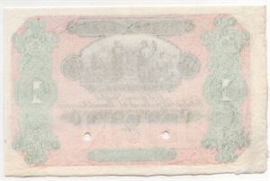 1 Speciedaler 1865-76 Specimen. Prøveseddel. Kv.0/01
