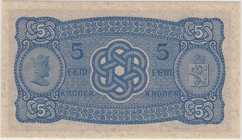5 kroner 1943 V.8205550. Kv.0