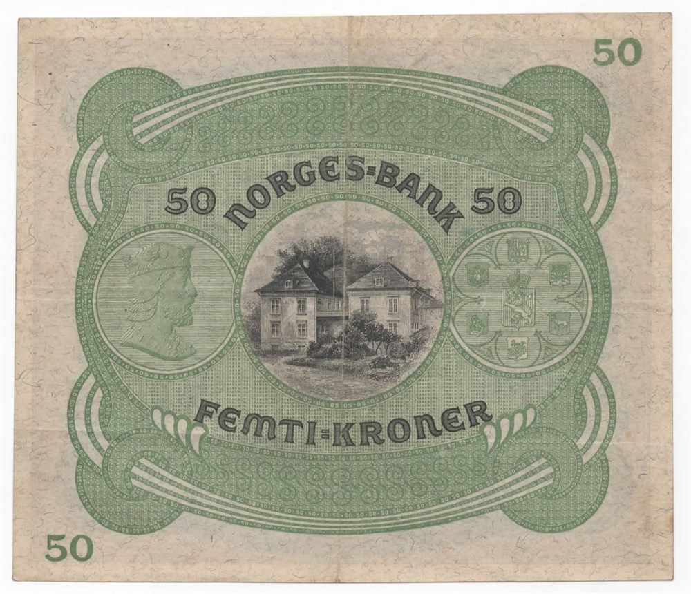 Norge 50 kroner 1935 B kv.1+