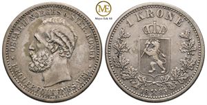 1 krone 1885 Oscar II. Kv.1+